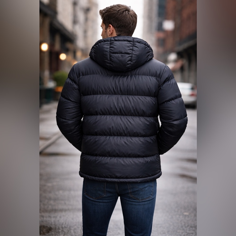 Eddie Bauer 650 Fill Power Hooded Down Jacket Men’s Black Med New $199